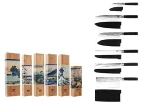 kotai pakka complete set van 6 messen, schilmes, koksmes gyuto, santokumes, fileermes, broodmes en hakmes
