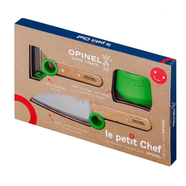 opinel le petit chef kindermessenset 3 delig groen in doos