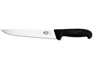 victorinox fibrox vliesmes steekmes rvs zwart kunststof recht 25 cm