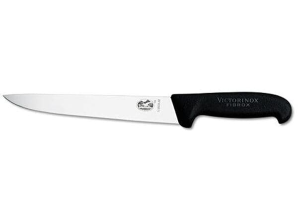 victorinox fibrox vliesmes steekmes rvs zwart kunststof recht 25 cm